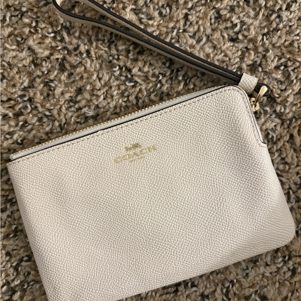 Coach Ivory Textured Wristlet